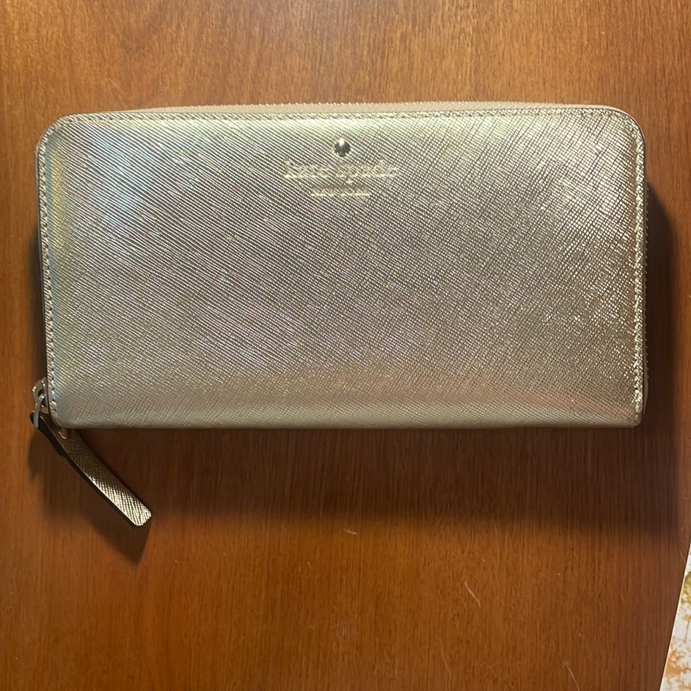 Kate Spade Gold Zip Around Continental Wallet